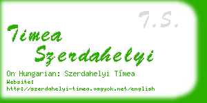 timea szerdahelyi business card