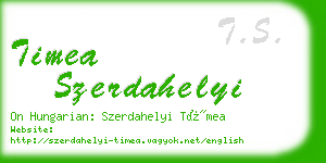 timea szerdahelyi business card